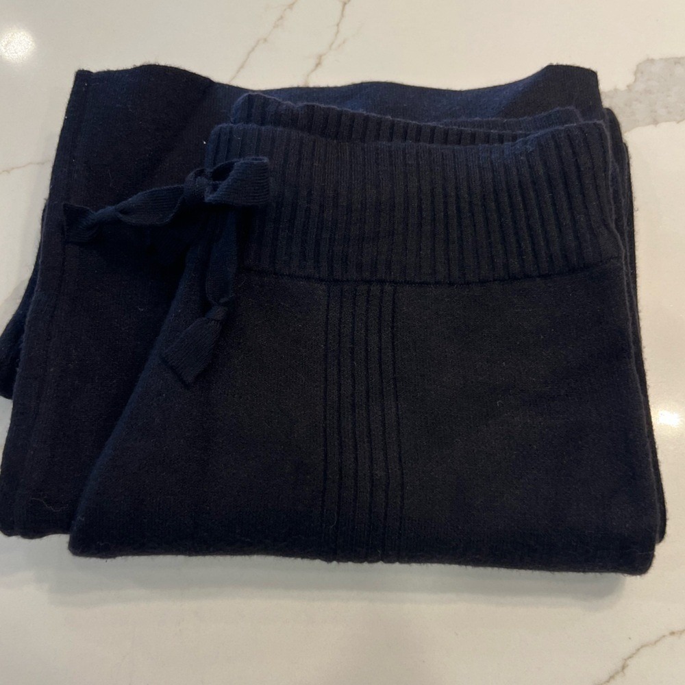 River Island Womens Black Knit Wide Leg Culotte Trousers Drawstring New Size M - Picture 7 of 7